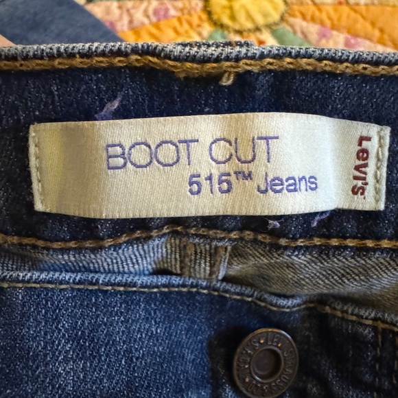 Women's Levis 515 Boot Cut Jeans Blue Mid Rise Dark Wash Cotton Blend Size 6 - Picture 12 of 14